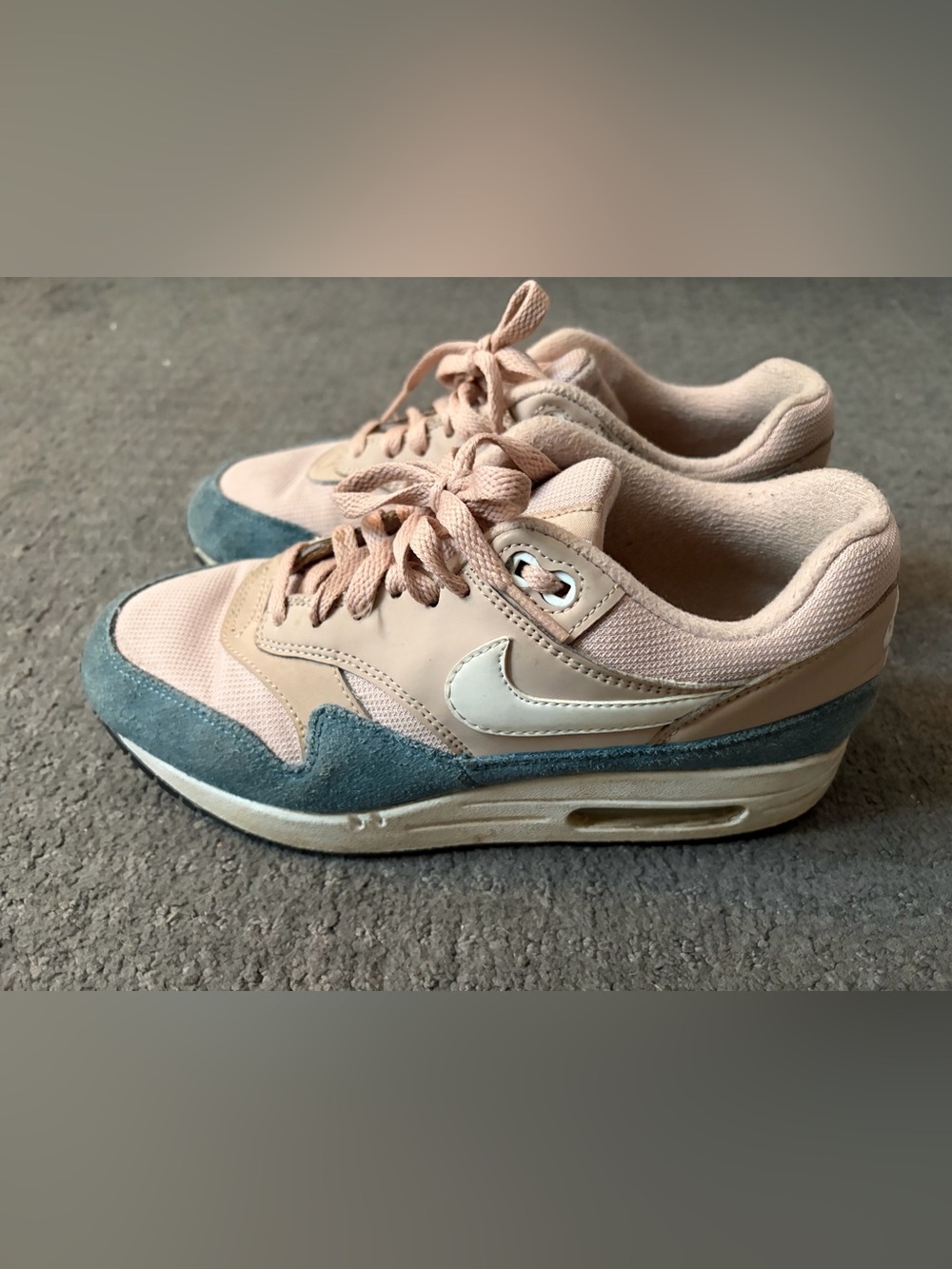 Nike Women’s Blush Pink and Teal Suede-Accent Sneakers